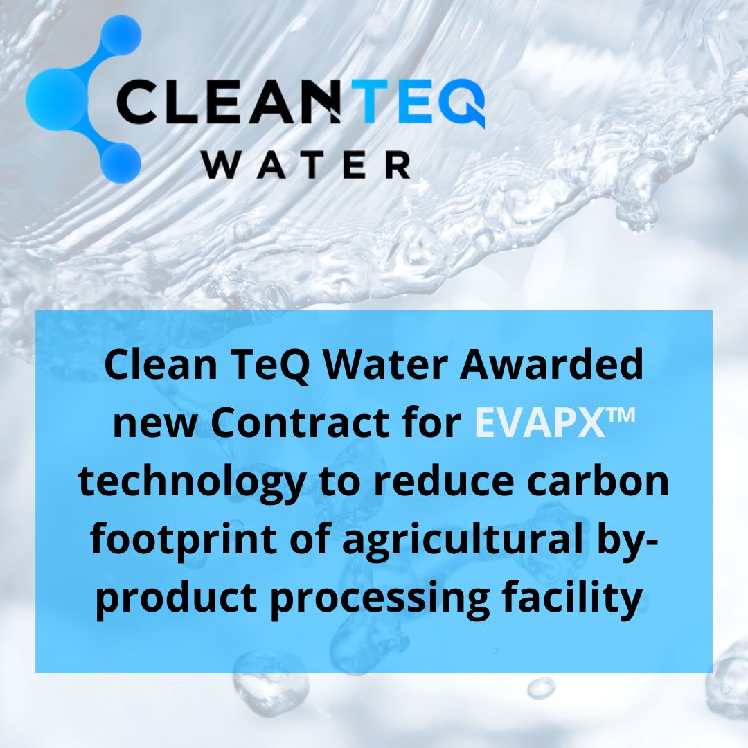 Clean TeQ Water Awarded Contract for EVAPX® Plant in Australia